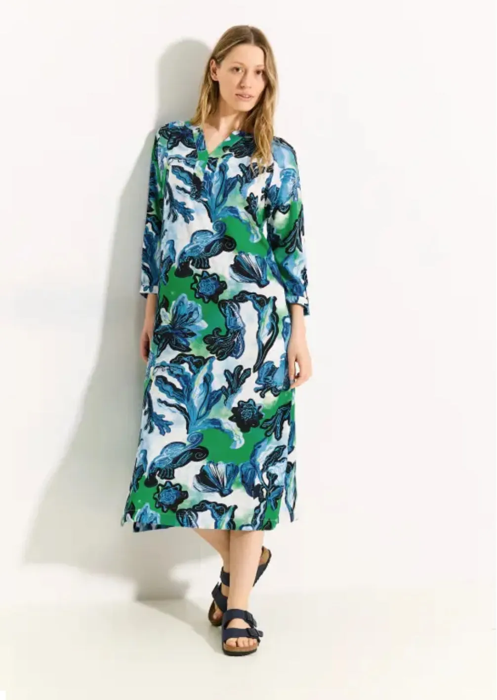 144091 -Ocean Inspired Print Dress - Cecil