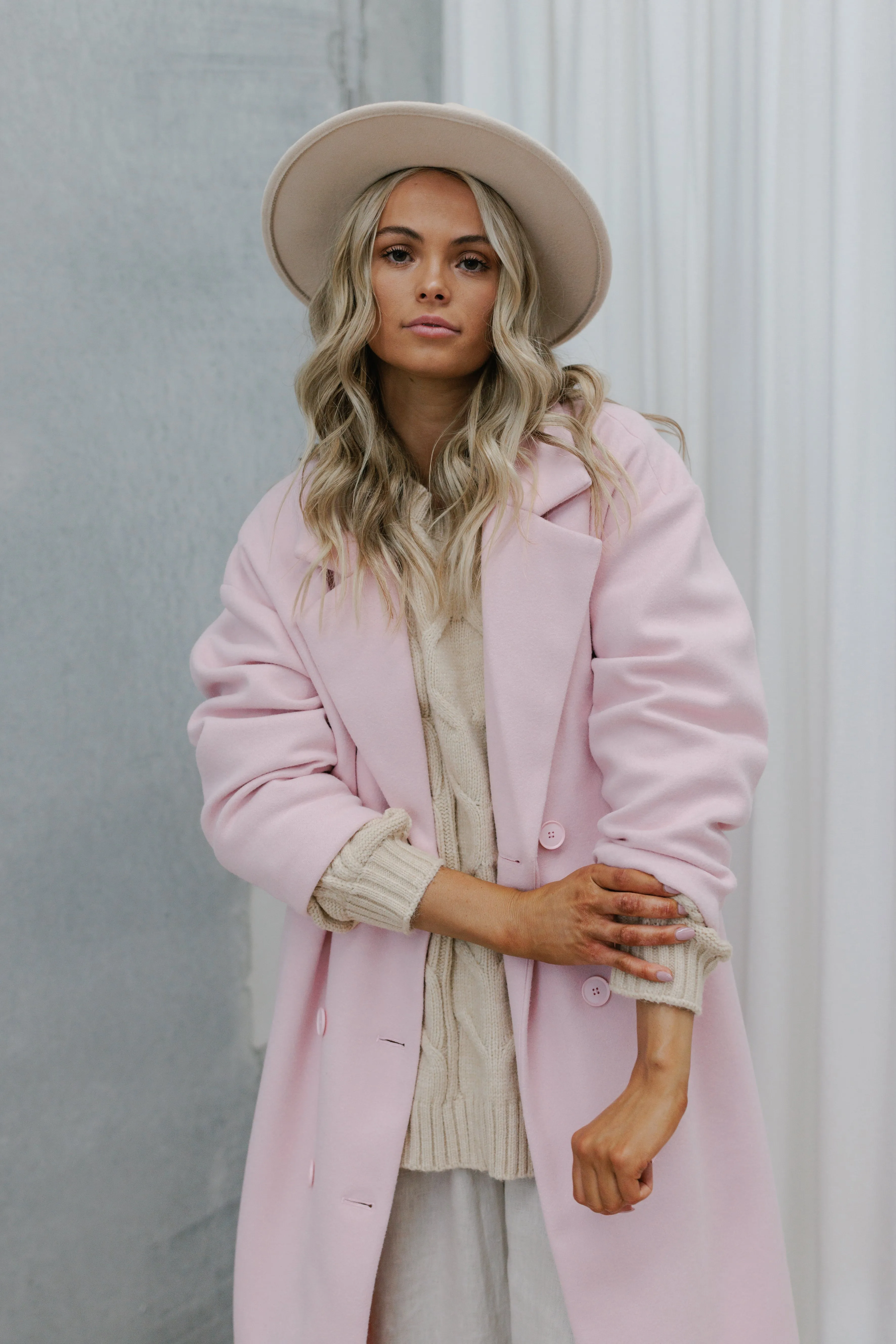 Adeline Coat - Baby Pink