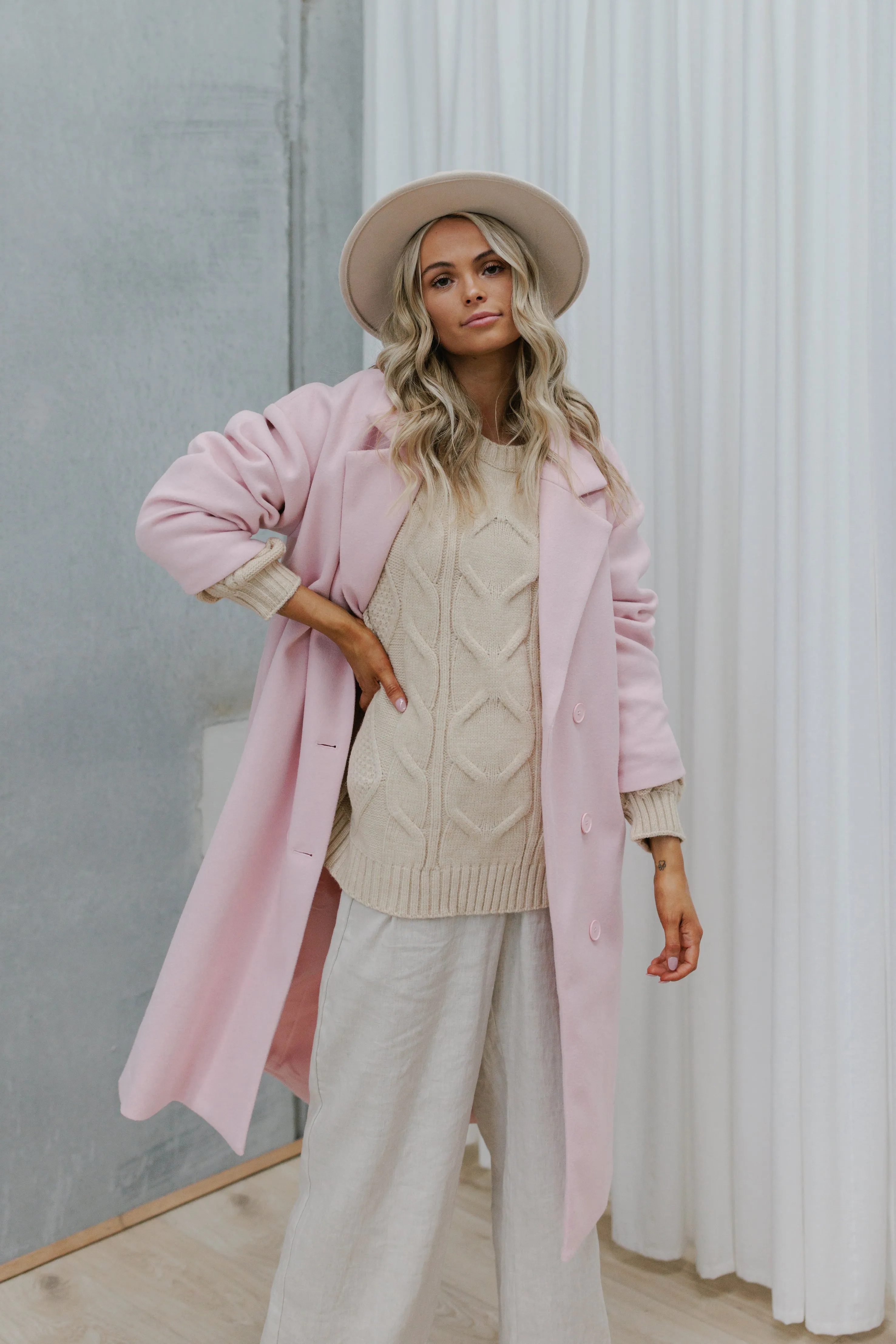 Adeline Coat - Baby Pink