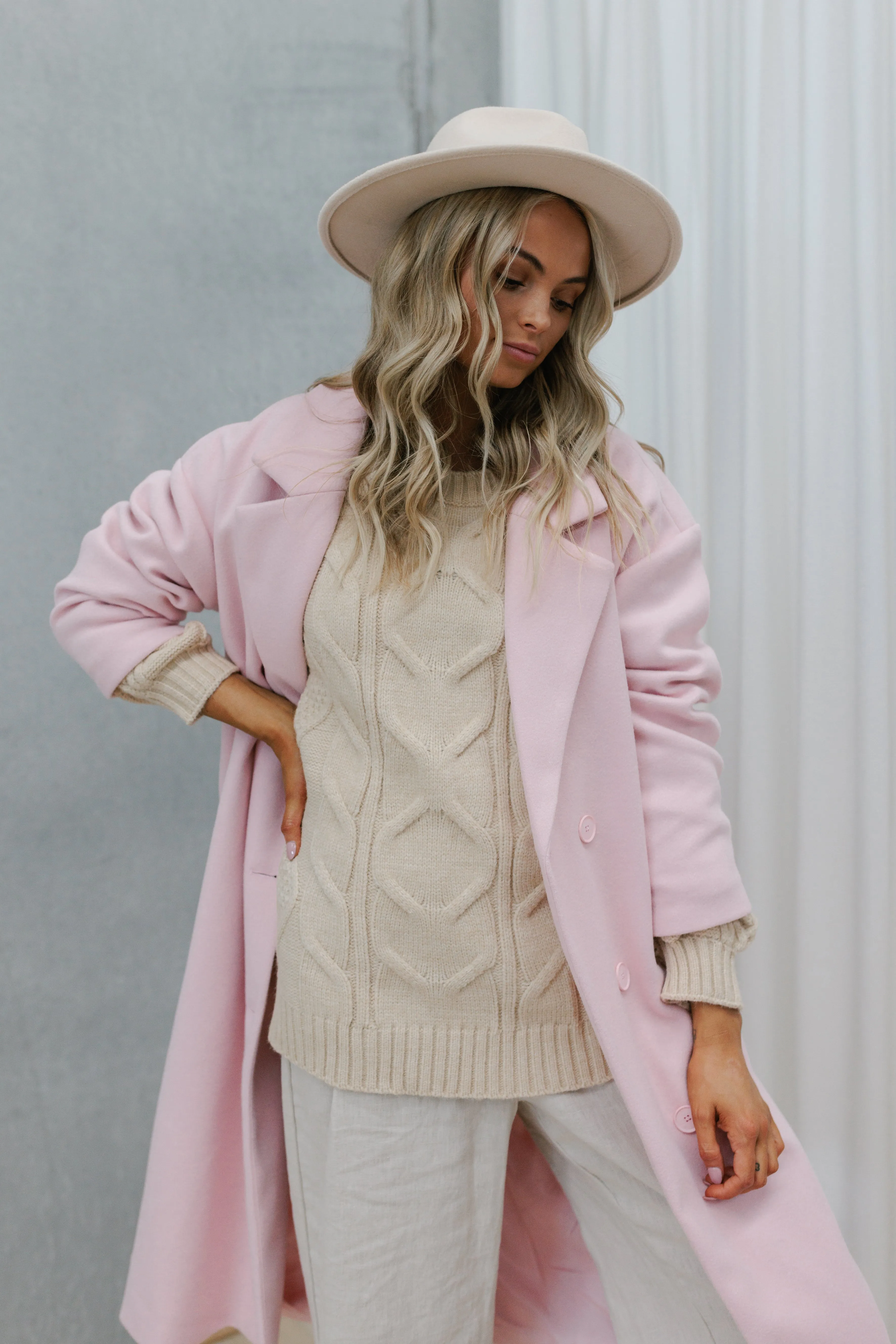 Adeline Coat - Baby Pink