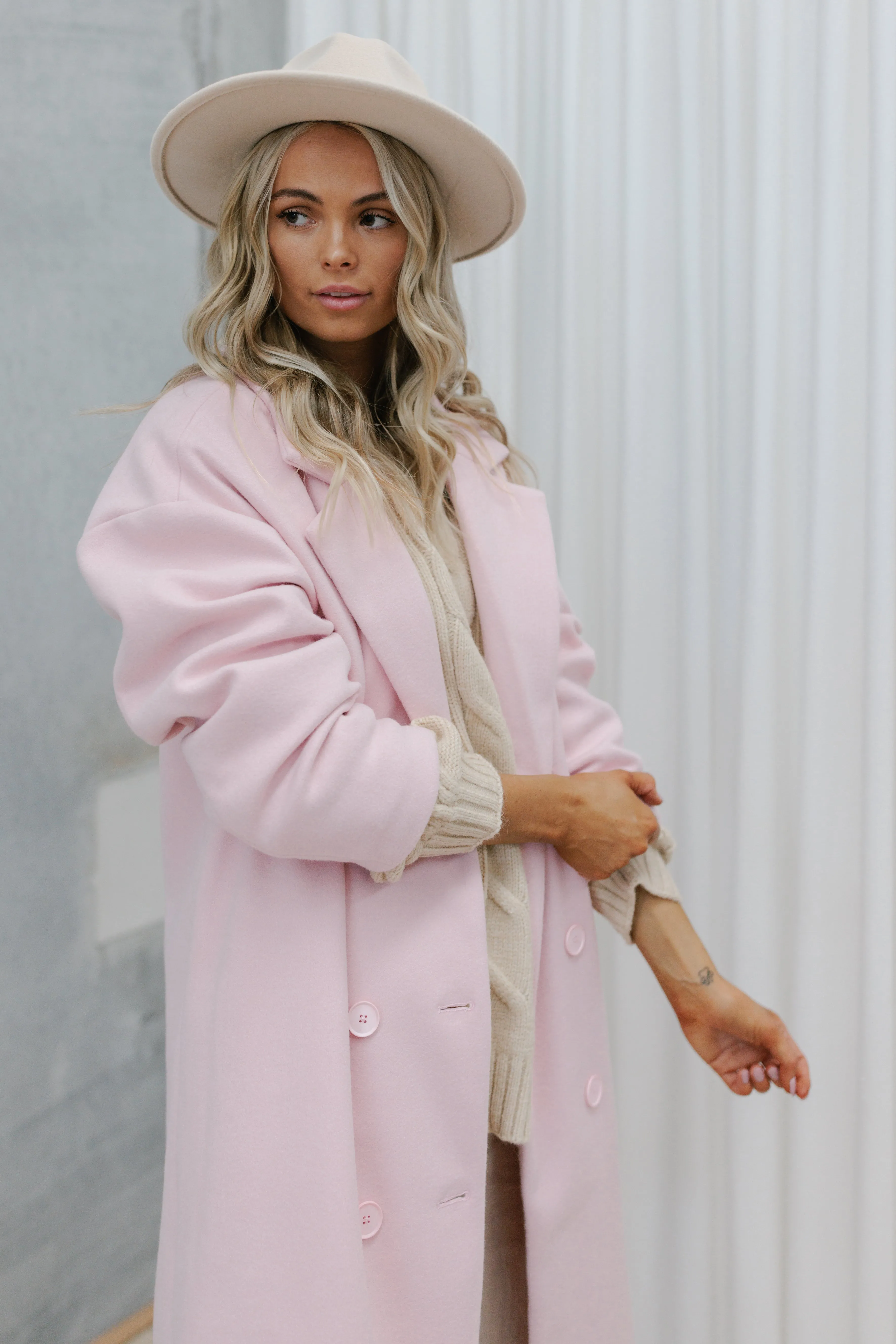 Adeline Coat - Baby Pink