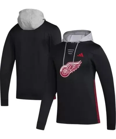 adidas Men's NHL Detroit Wings Refresh Skate Lace AEROREADY Pullover Hoodie