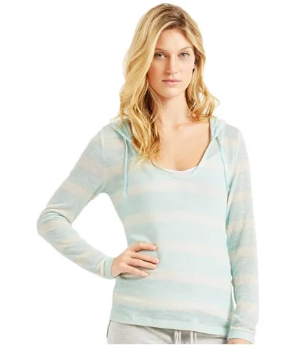 Aeropostale Womens Striped Hooded Sweater