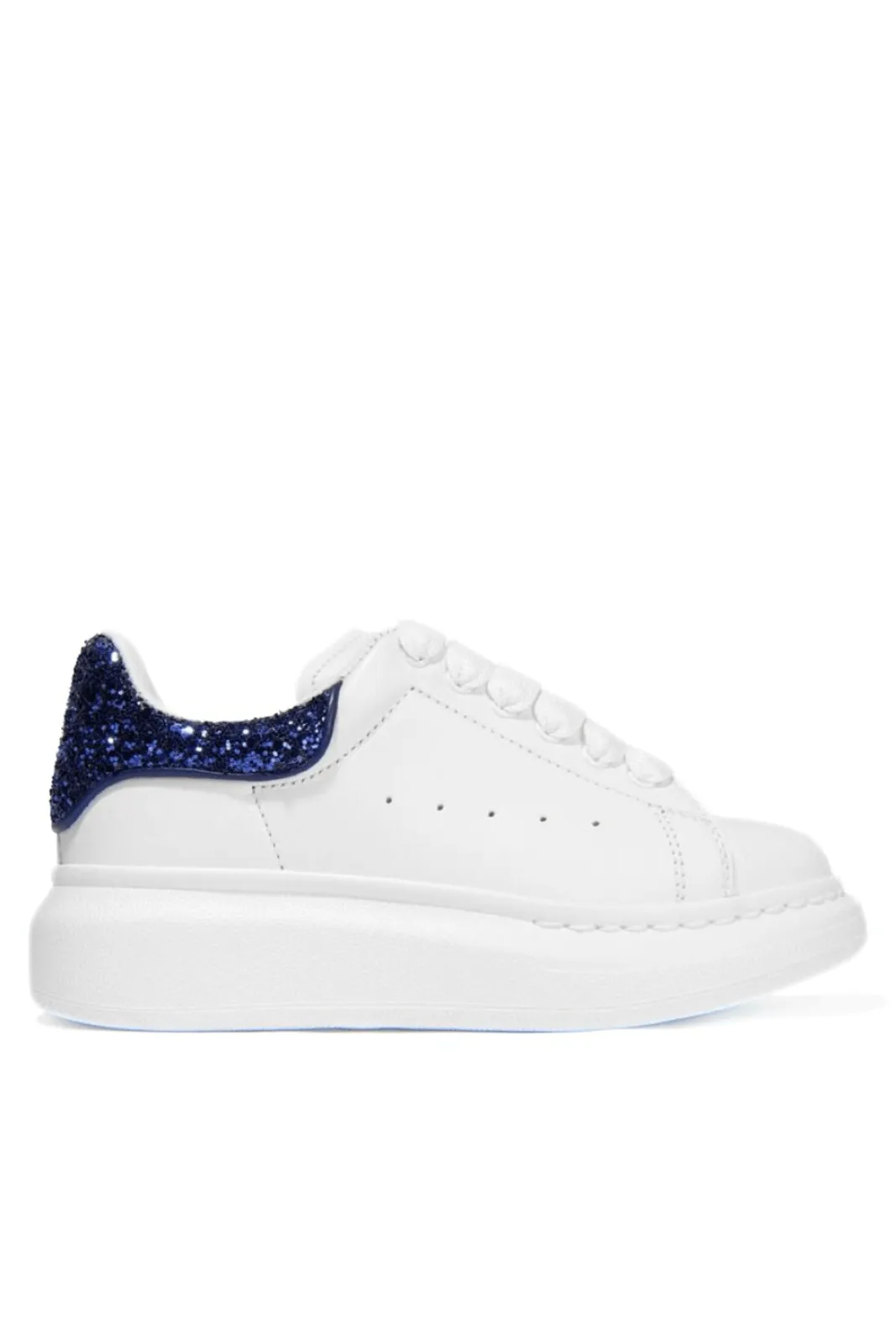 Alexander McQueen Oversized Sneaker White Navy Glitter