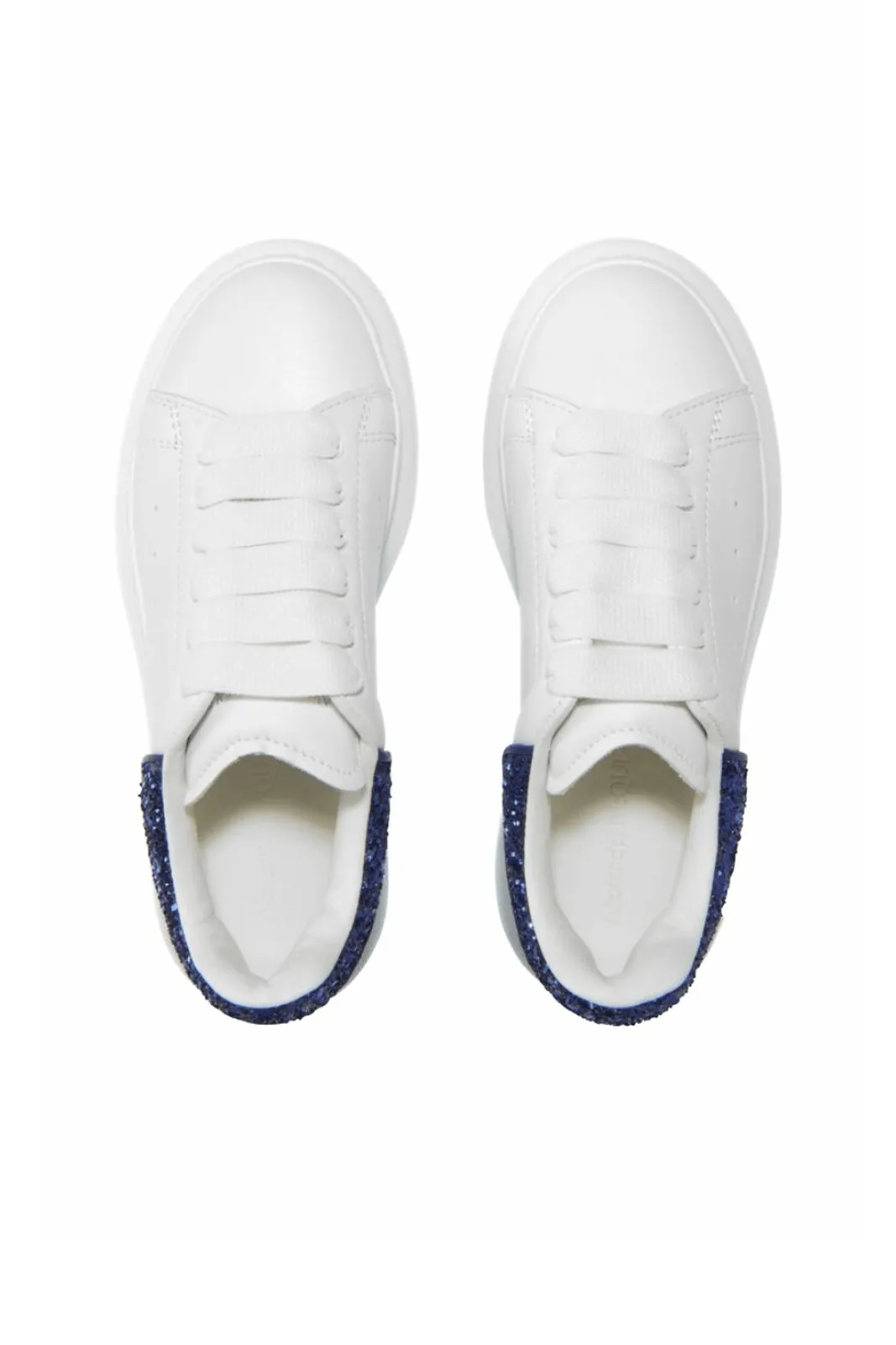 Alexander McQueen Oversized Sneaker White Navy Glitter