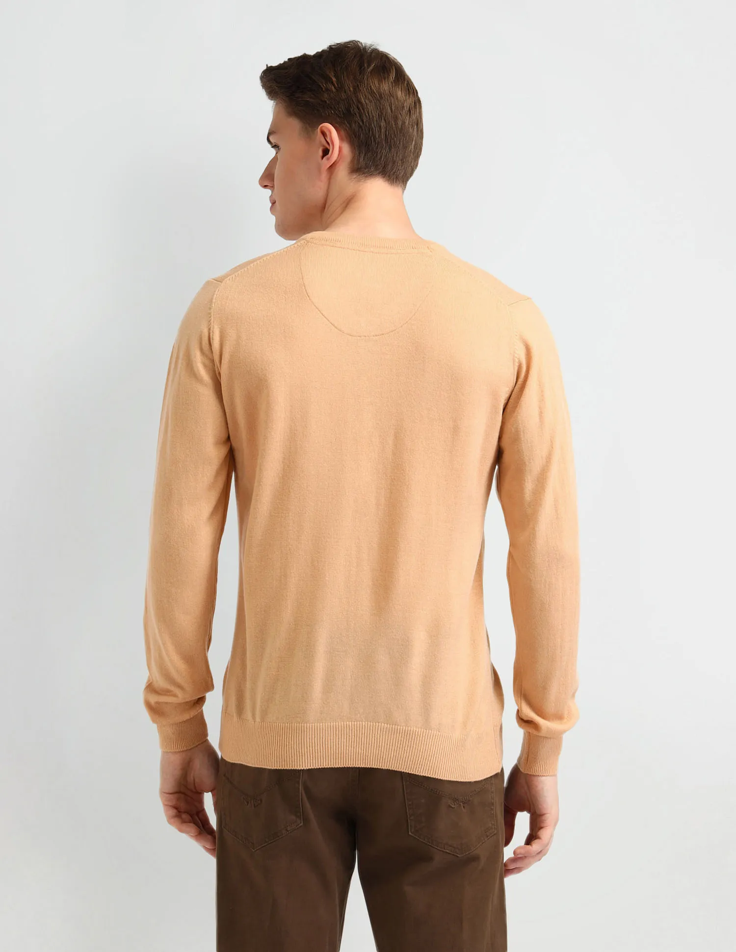 Arrow Solid Regular Fit Sweater