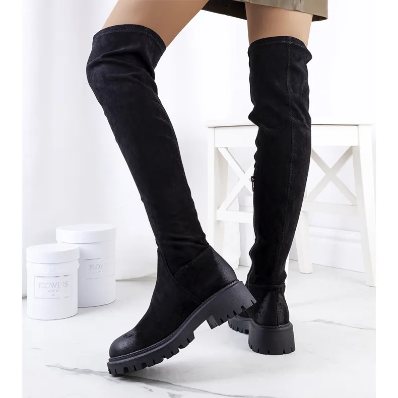 Black Suede Maisy Boots