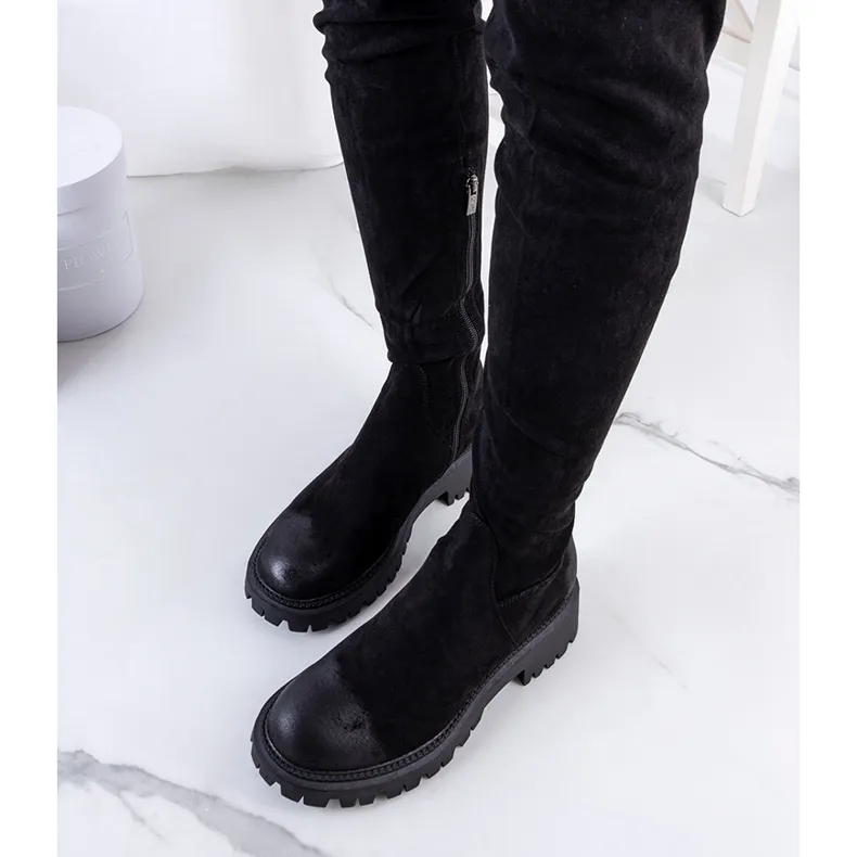 Black Suede Maisy Boots