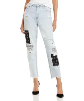 BLANKNYC Womens Patchwork Cutoff Ankle Jeans