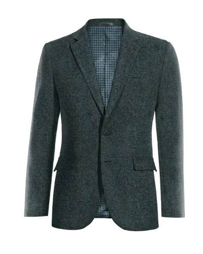  Blazer azul de donegal tweed slim fit