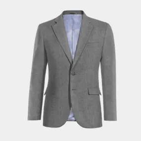  Blazer gris de lino ligera solapa ancha