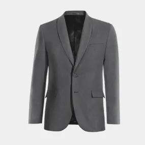  Blazer gris elástica solapa redonda de entretiempo