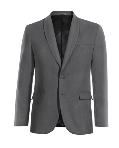  Blazer gris elástica solapa redonda de entretiempo