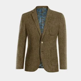  Blazer marrón de donegal tweed slim fit