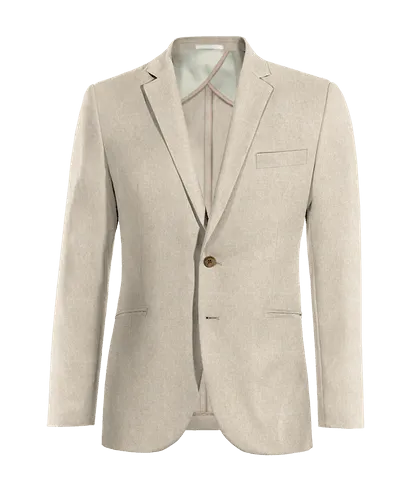  Blazer sin forro beige de lino esencial