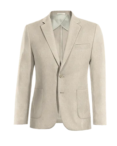  Blazer sin forro beige de lino slim fit