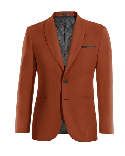  Blazer terracota de lino solapa redonda esencial