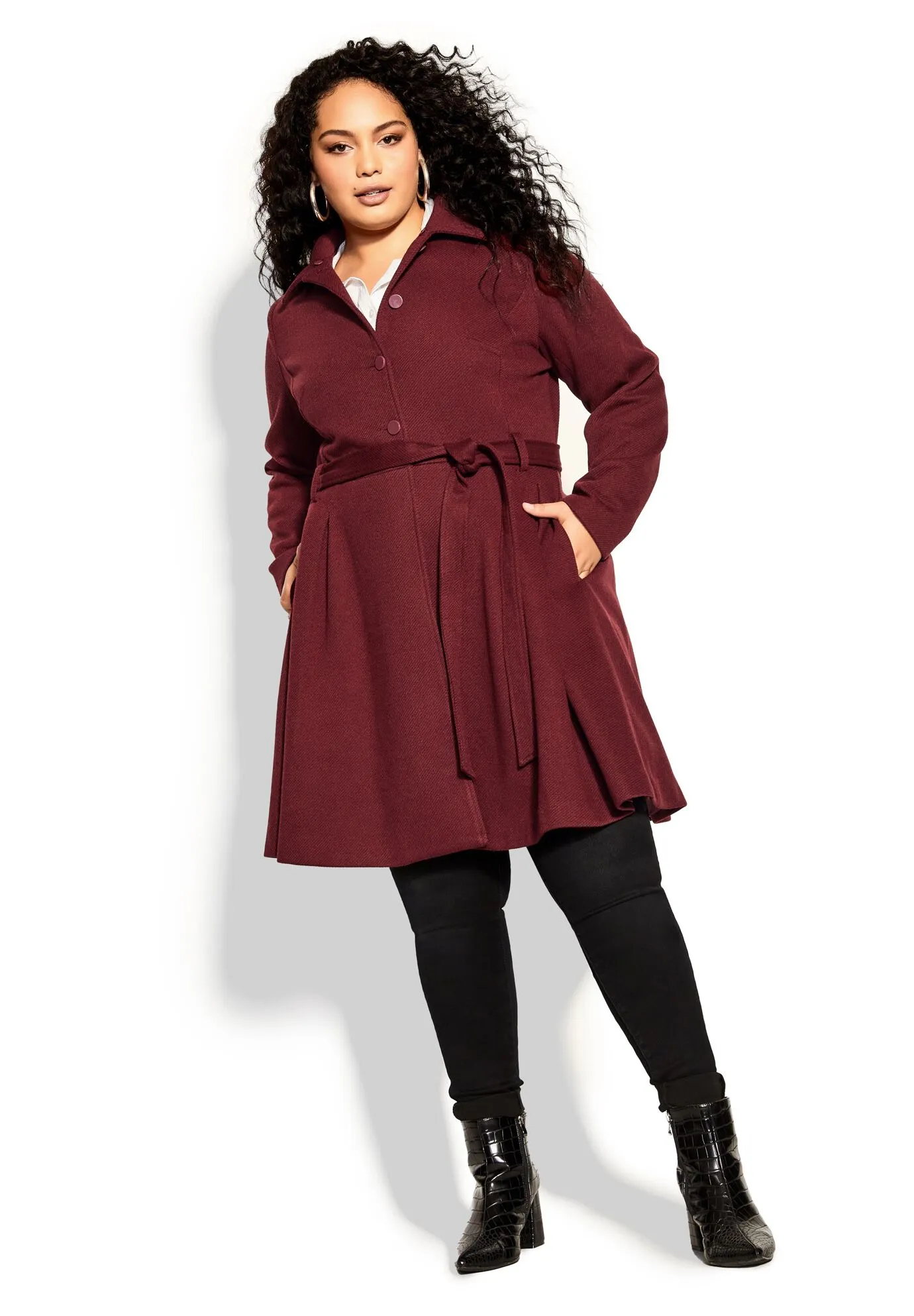 Blushing Belle Coat - port