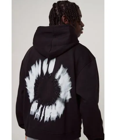 boohooMAN Mens Oversized Boxy Gothic Embroidered Hoodie