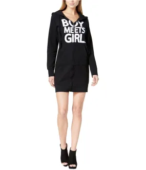 Boy Meets Girl. Womens Graphic Hoodie Dress