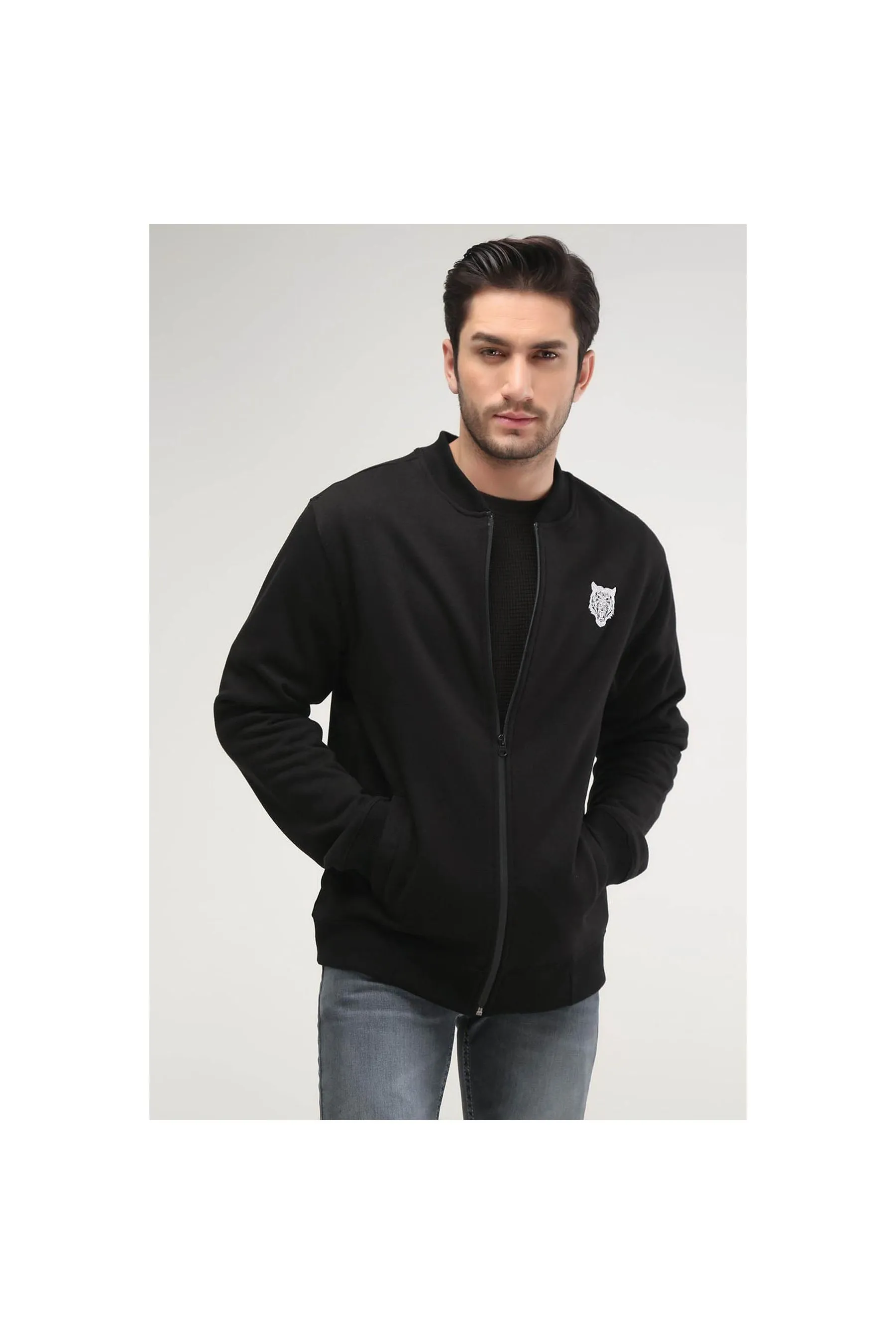 BRACKETS Zipper Black Men Jackets