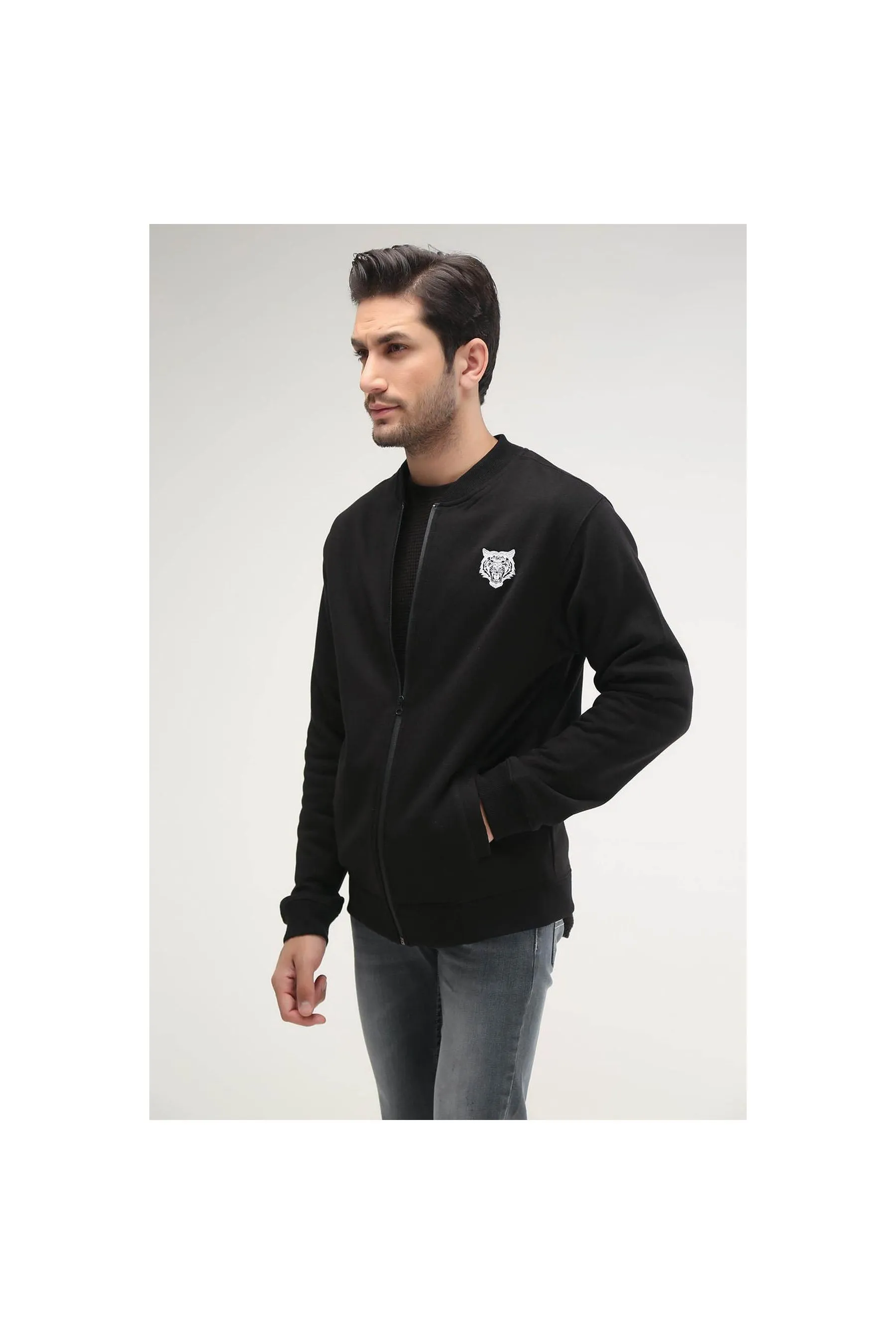 BRACKETS Zipper Black Men Jackets