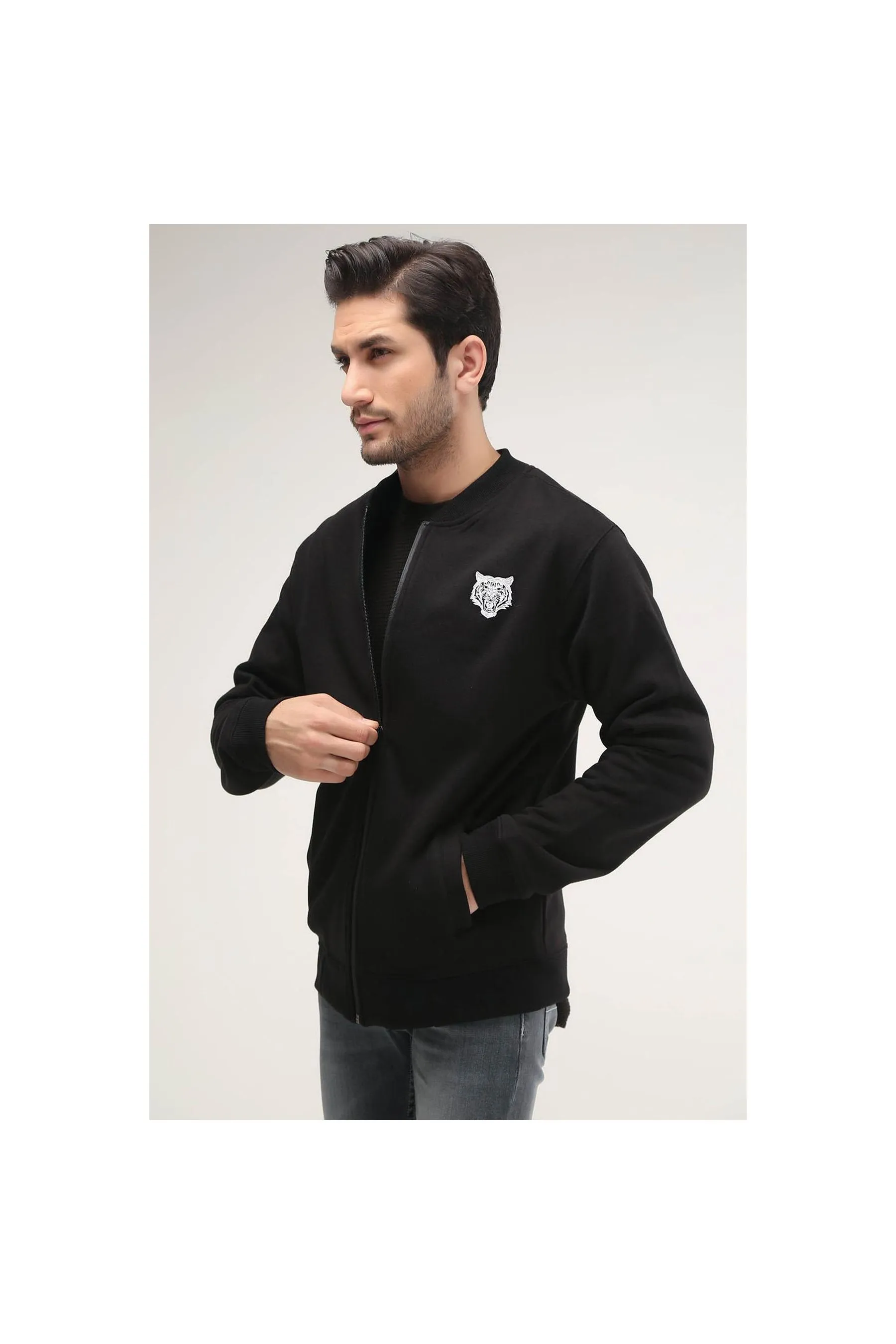 BRACKETS Zipper Black Men Jackets