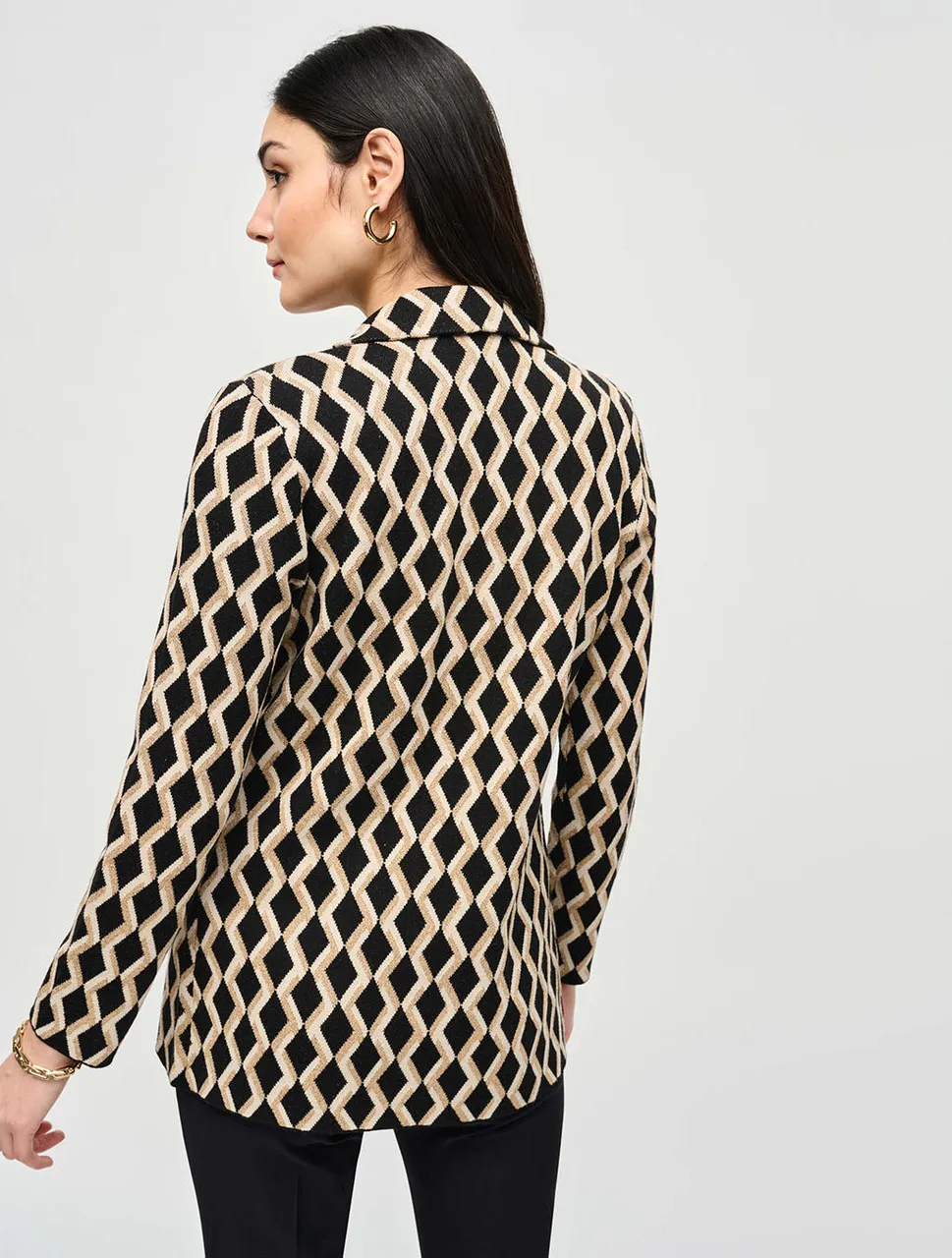 Brushed Jacquard Geometric Print Blazer | Joseph Ribkoff