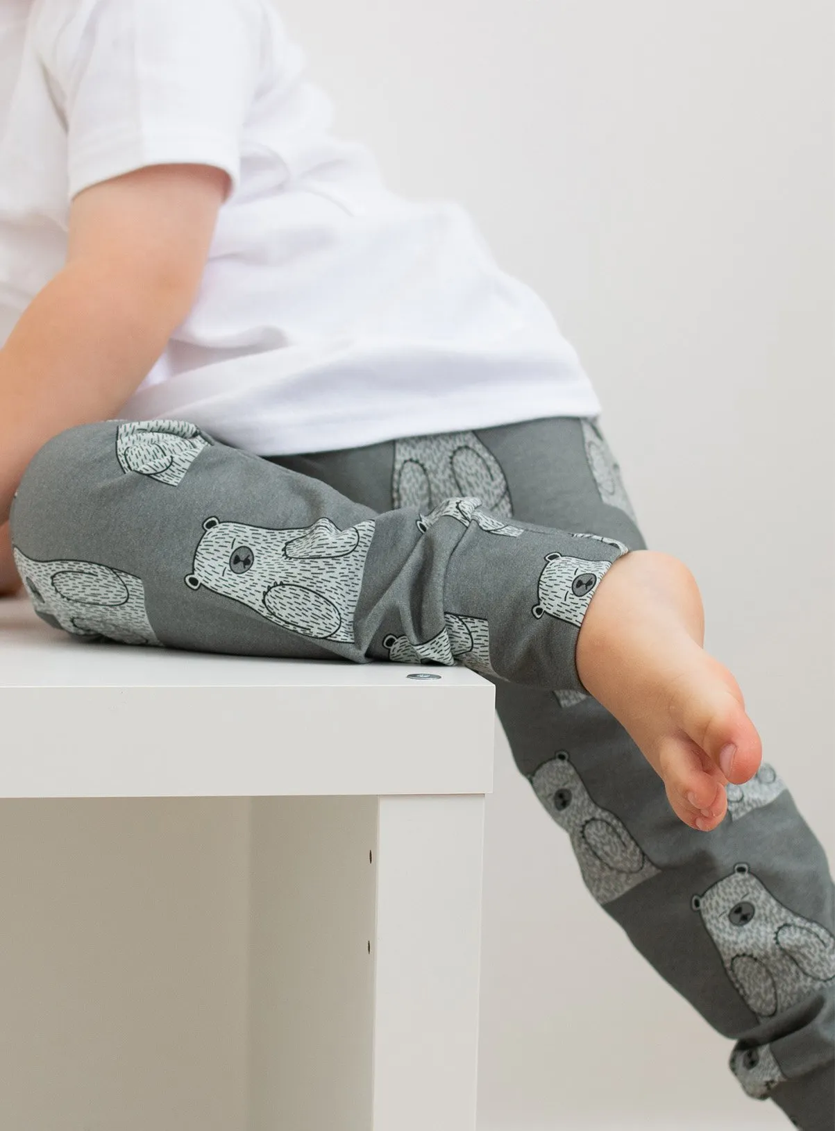 Buy FRED & NOAH Grey Bear Leggings 6-12 Month | Trousers and leggings | Tu