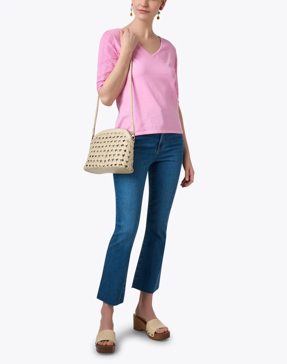 Caroline Pink Pointelle Sweater