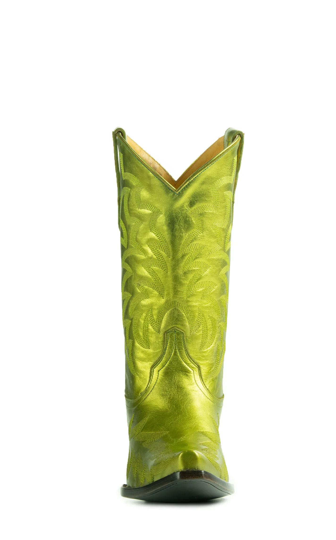 Cavender's Women's Metallic Lime Green Snip Toe Cowboy Boots