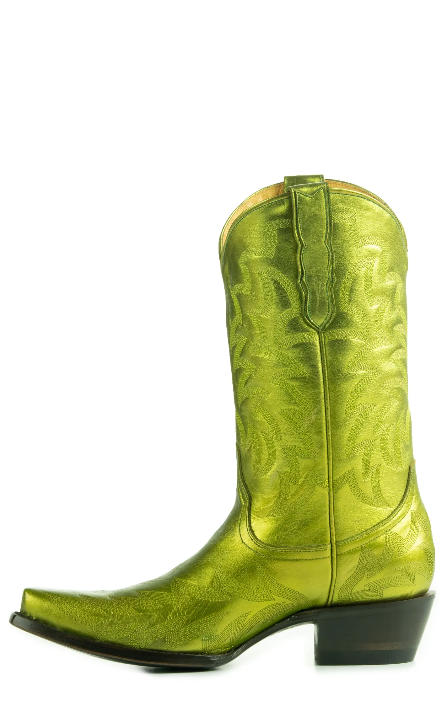 Cavender's Women's Metallic Lime Green Snip Toe Cowboy Boots