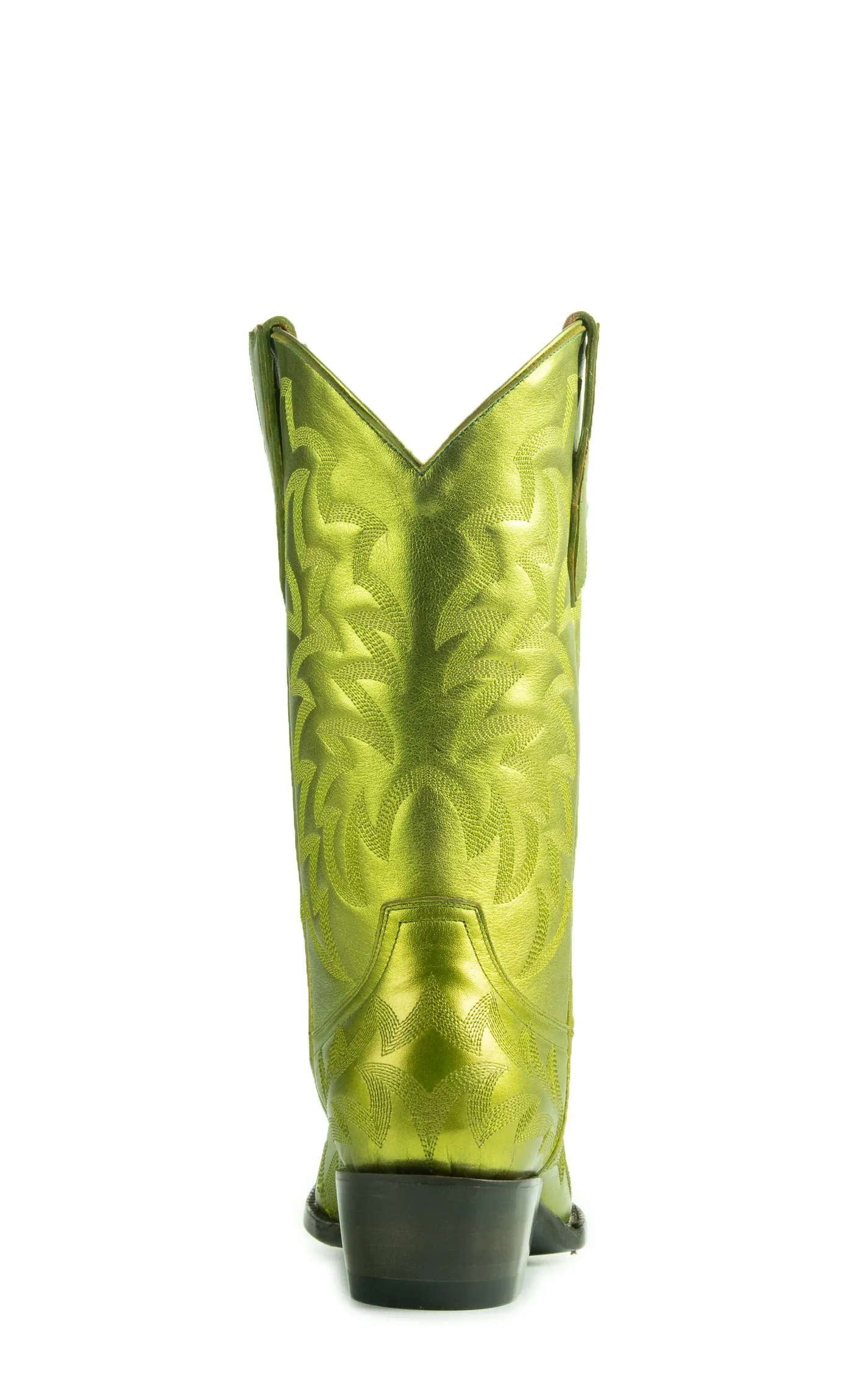 Cavender's Women's Metallic Lime Green Snip Toe Cowboy Boots