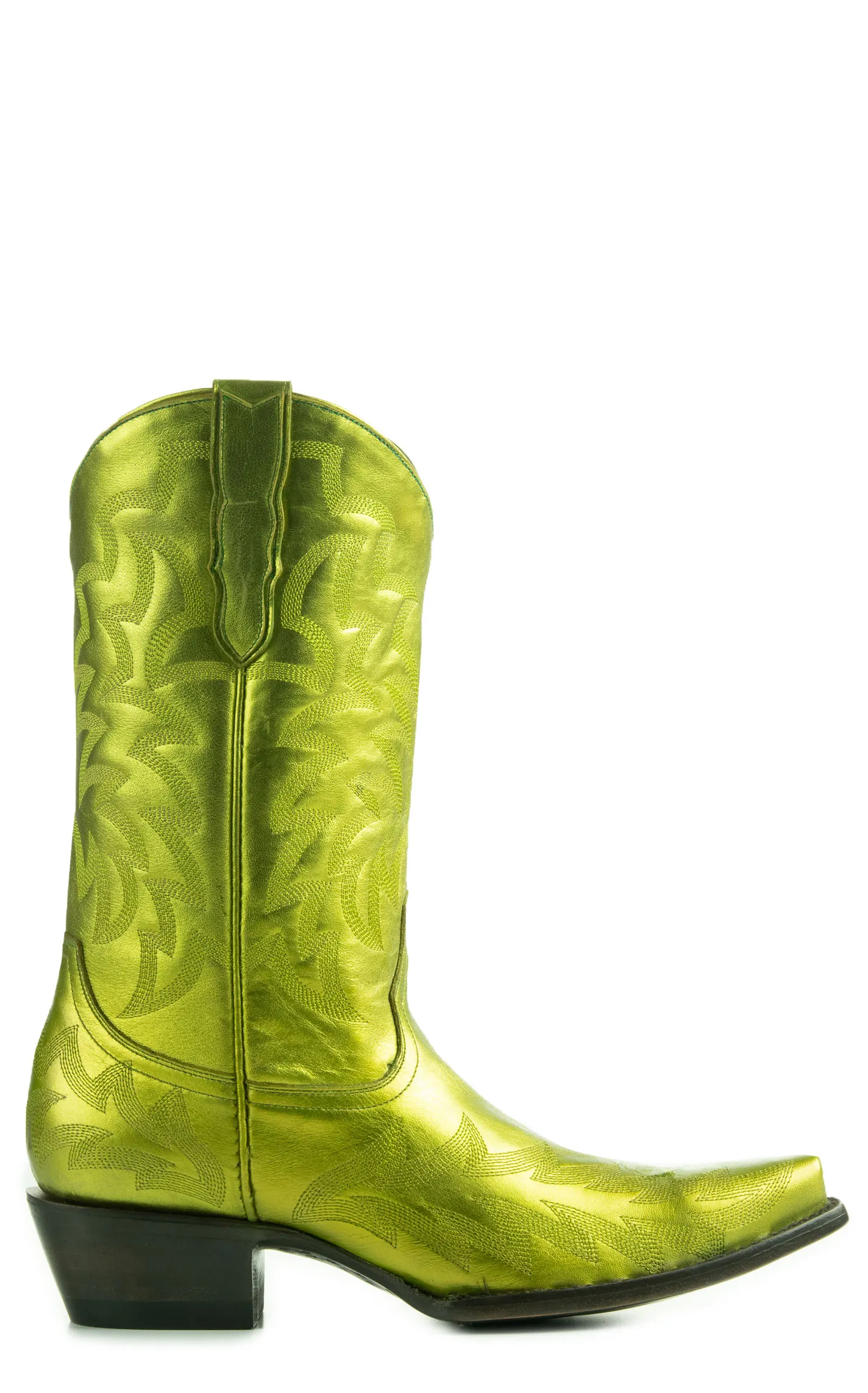 Cavender's Women's Metallic Lime Green Snip Toe Cowboy Boots