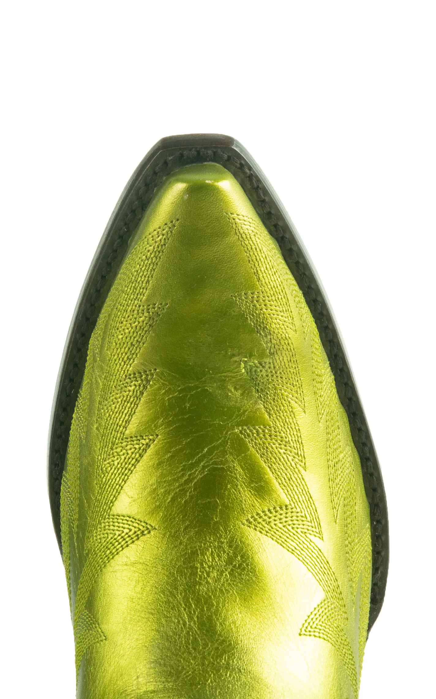 Cavender's Women's Metallic Lime Green Snip Toe Cowboy Boots