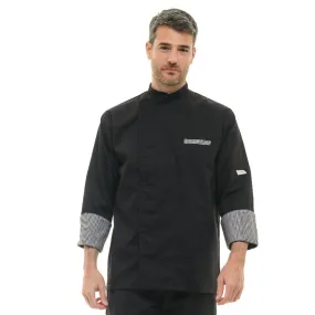 Checkered Chef Jacket - Manelli - Black and White - Long Sleeve - High-Quality - Restaurant Uniform