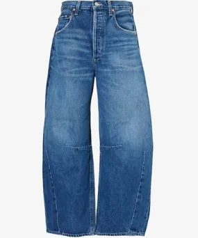 Citizens of Humanity Womens Claremont (Md Indigo) Horseshoe exaggerated barrel-leg organic-cotton jeans