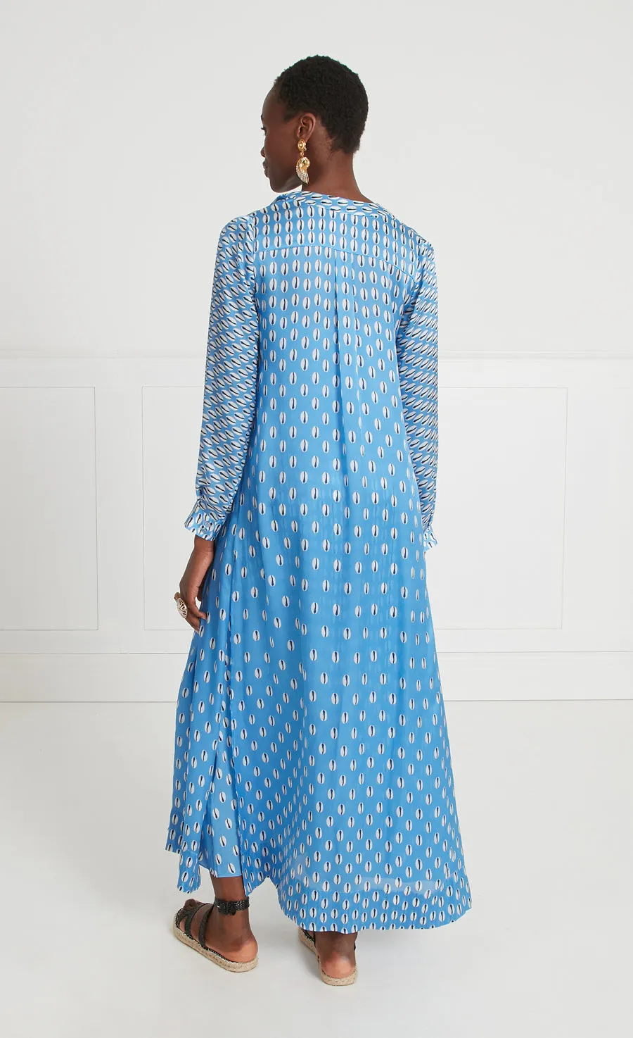 Cowrie Print Coat - Cornflower