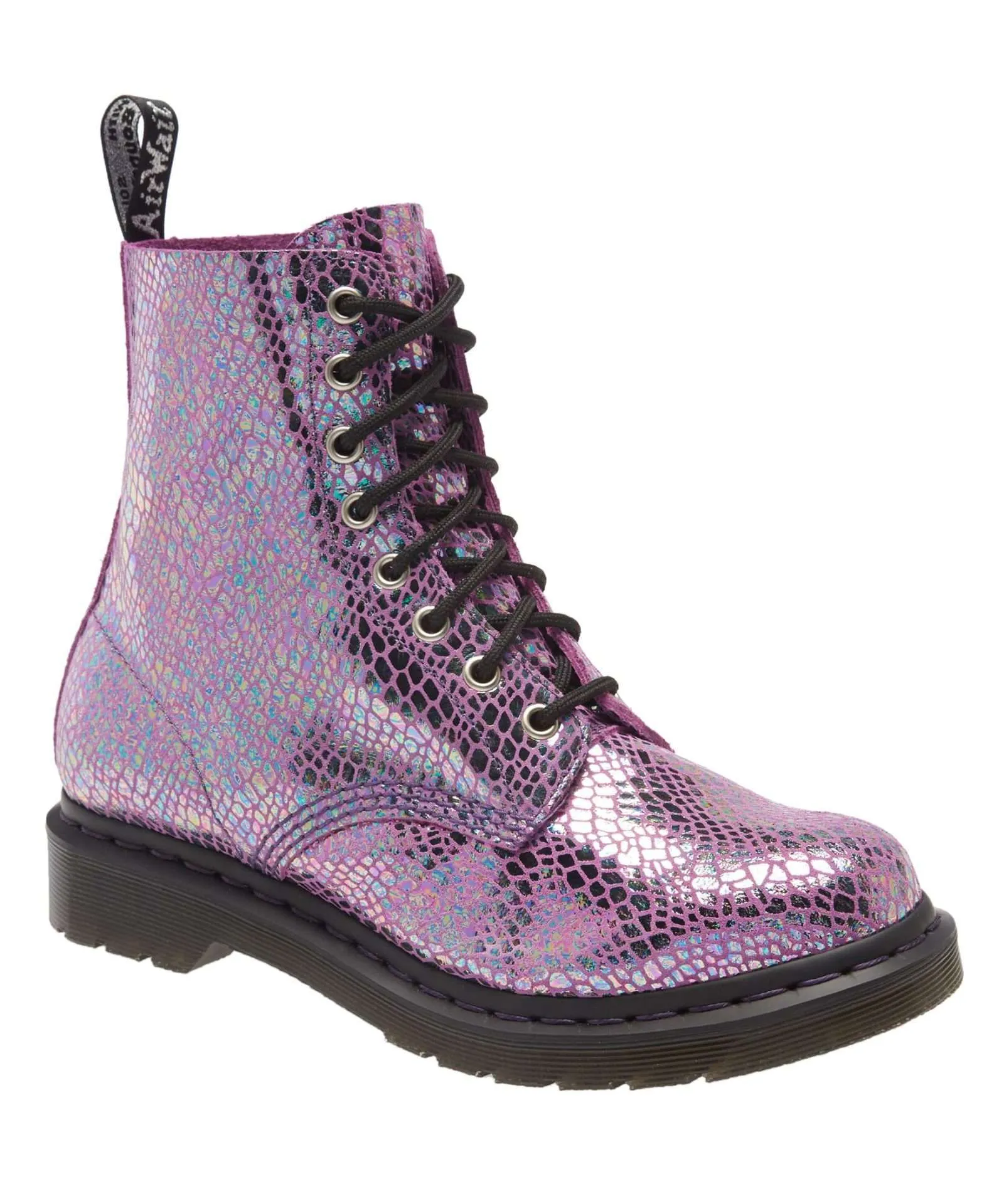 Dr. Martens 1460 Pascal Snake Metallic Suede Boots (Purple)