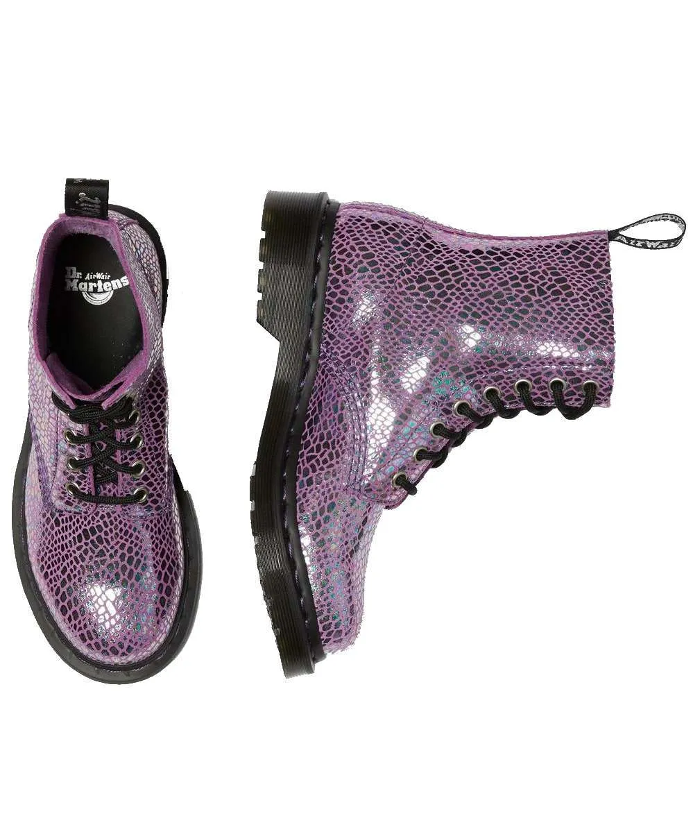 Dr. Martens 1460 Pascal Snake Metallic Suede Boots (Purple)