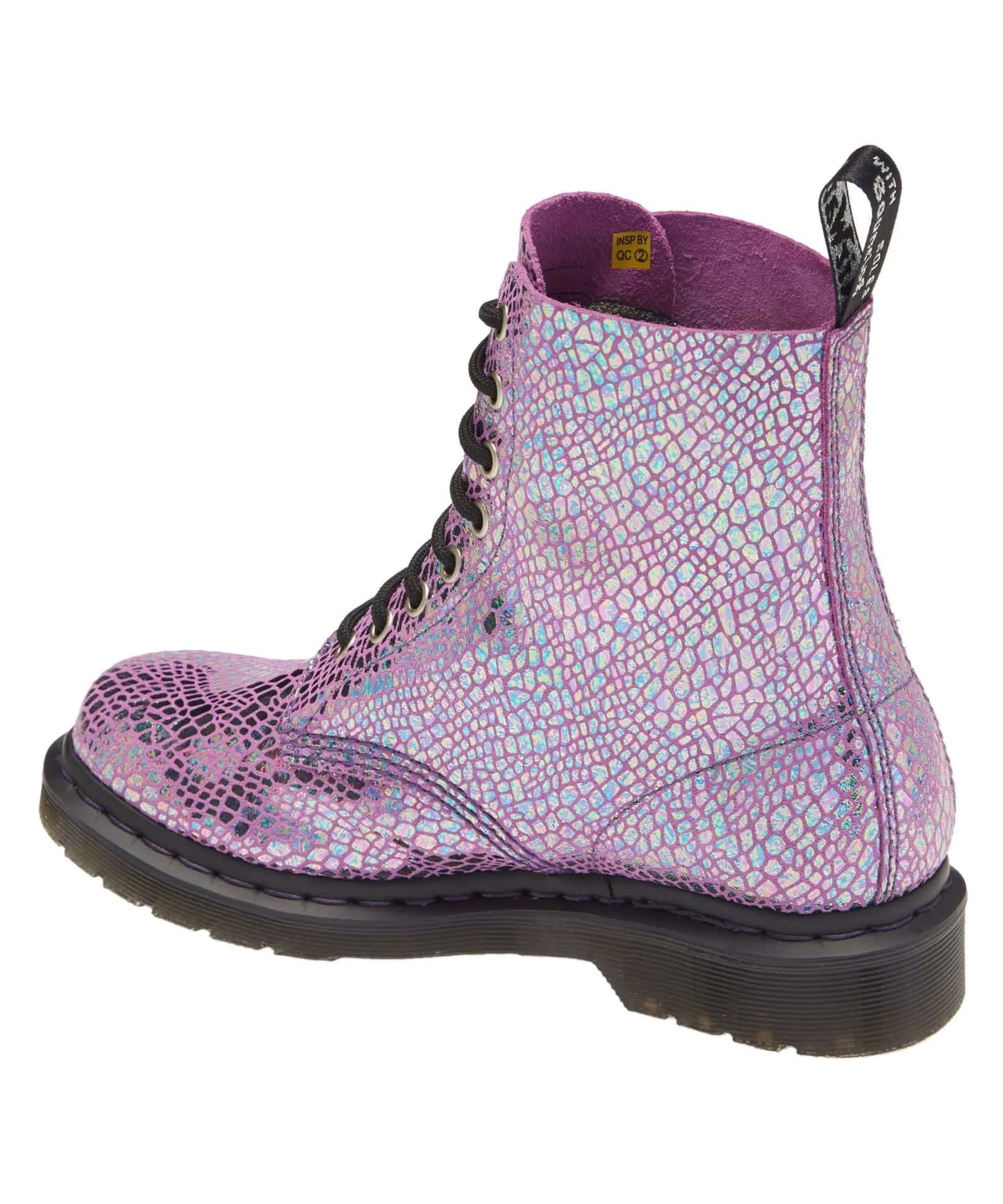 Dr. Martens 1460 Pascal Snake Metallic Suede Boots (Purple)