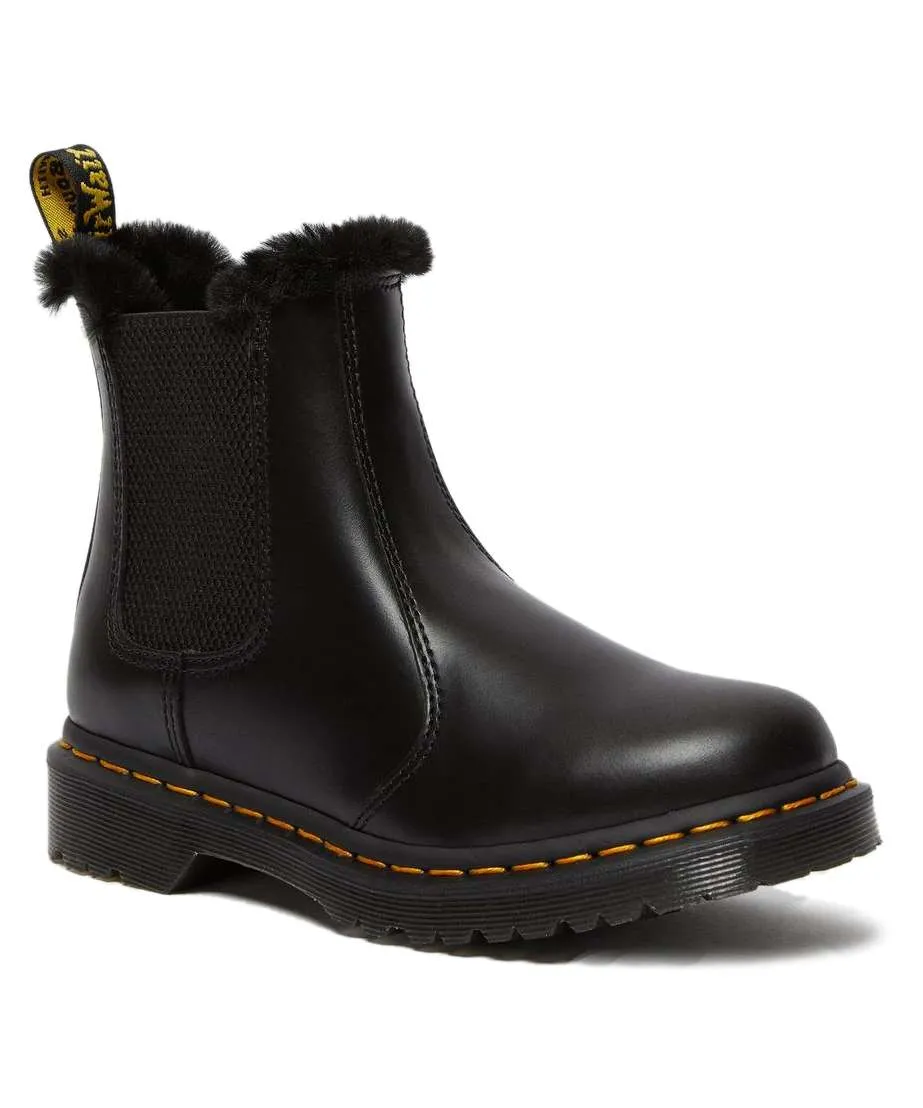 Dr. Martens 2976 Leonore Faux-Fur Lined Chelsea Boots (Dark Grey)