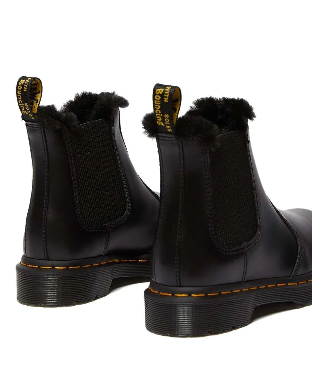 Dr. Martens 2976 Leonore Faux-Fur Lined Chelsea Boots (Dark Grey)