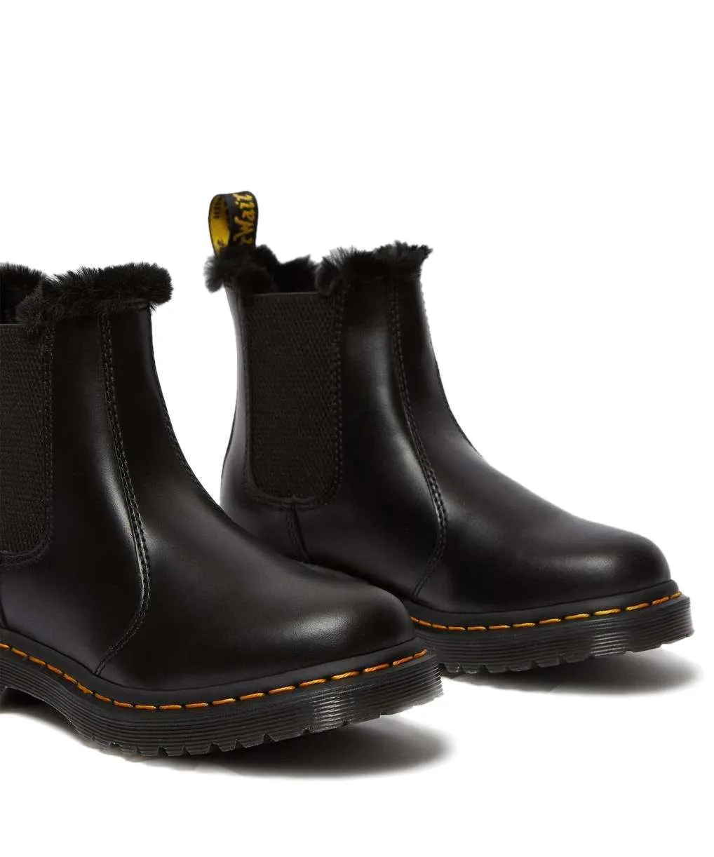 Dr. Martens 2976 Leonore Faux-Fur Lined Chelsea Boots (Dark Grey)