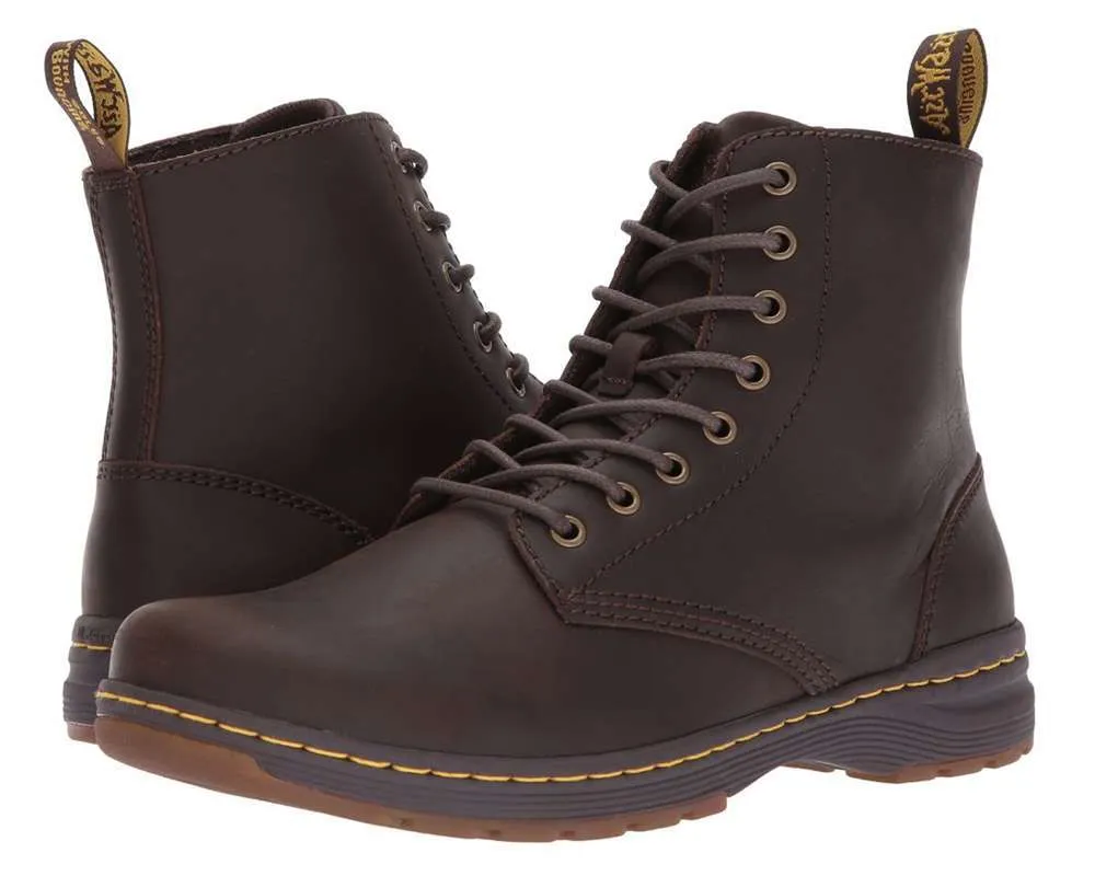 Dr. Martens Men’s Monty Combat Boots (Dark Brown)