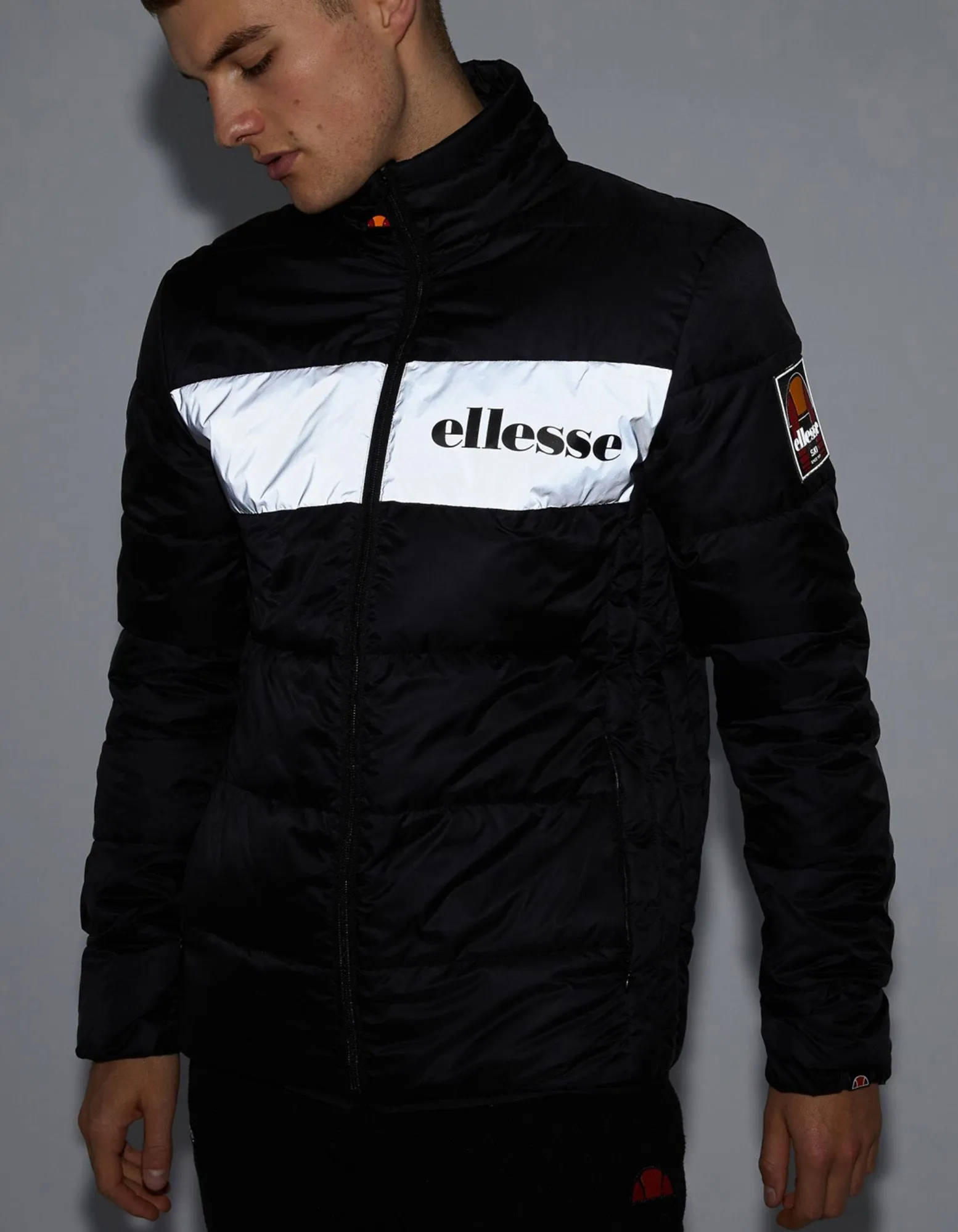 Ellesse Mens Illo Padded Reflective Jacket Black