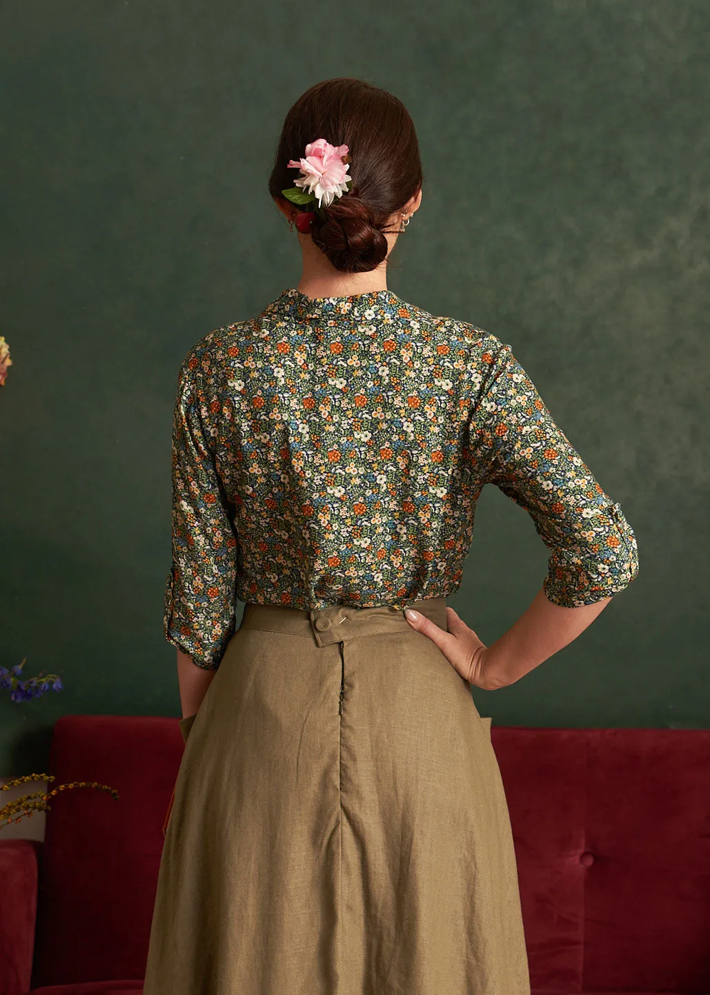 Fabulous Petite Green Floral Blouse