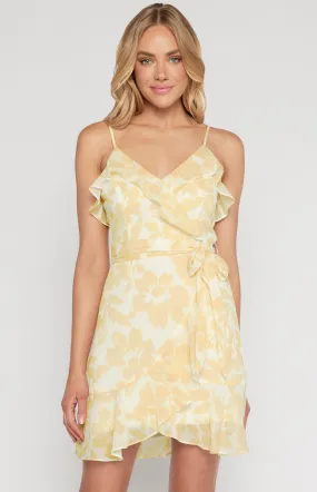 Floral Print Chiffon Dress with Frill Details (SDR696-5A)