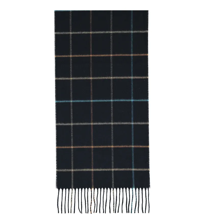 Fraas scarf 701038/701041, cashmink twill stripe/plaid