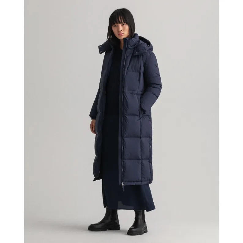 GANT Full Length Down & Feather Coat - Evening Blue 4751057